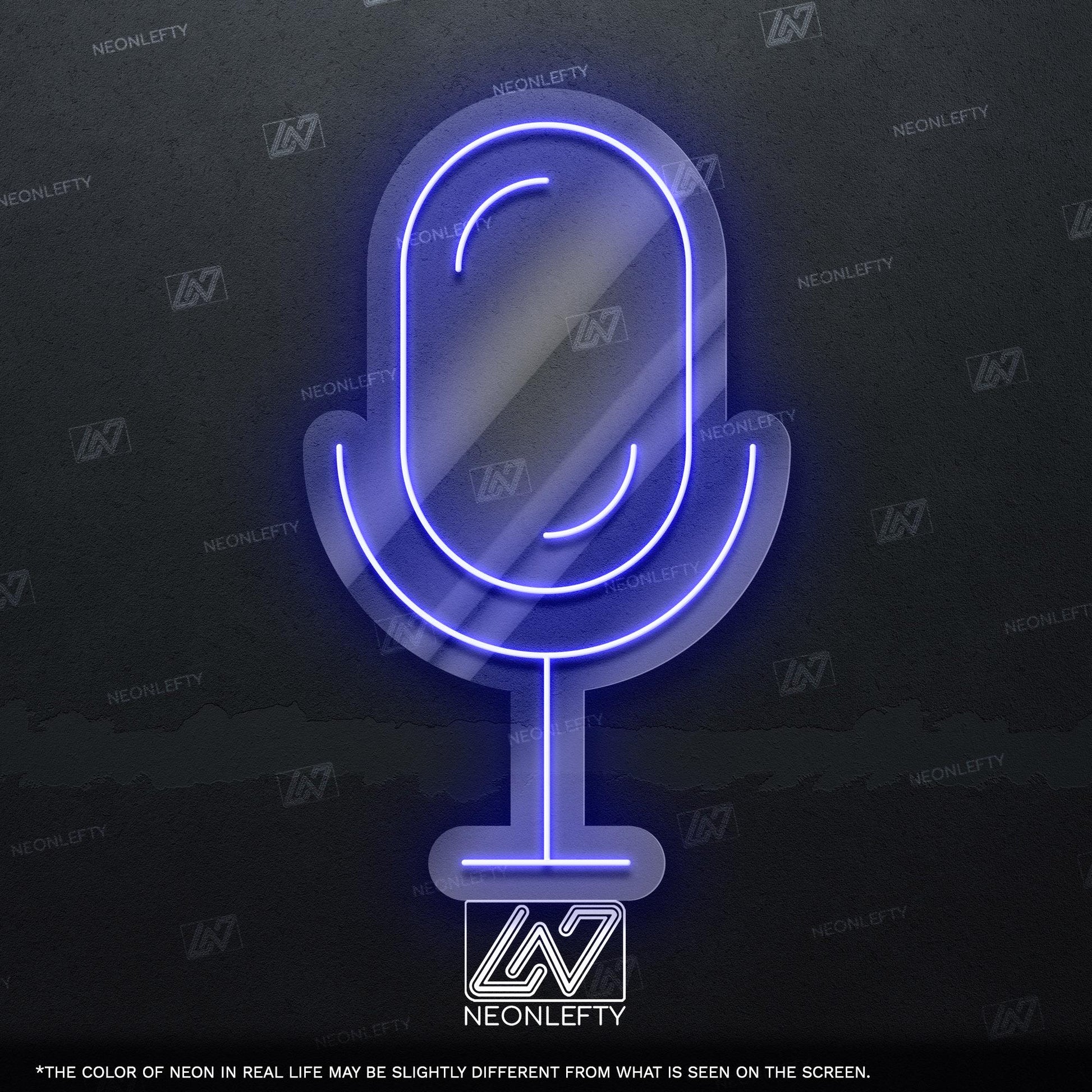 Microphone - LED neon sign, studio mic design perfect for podcast rooms, music studios, content creator setups, modern vocal-themed decor