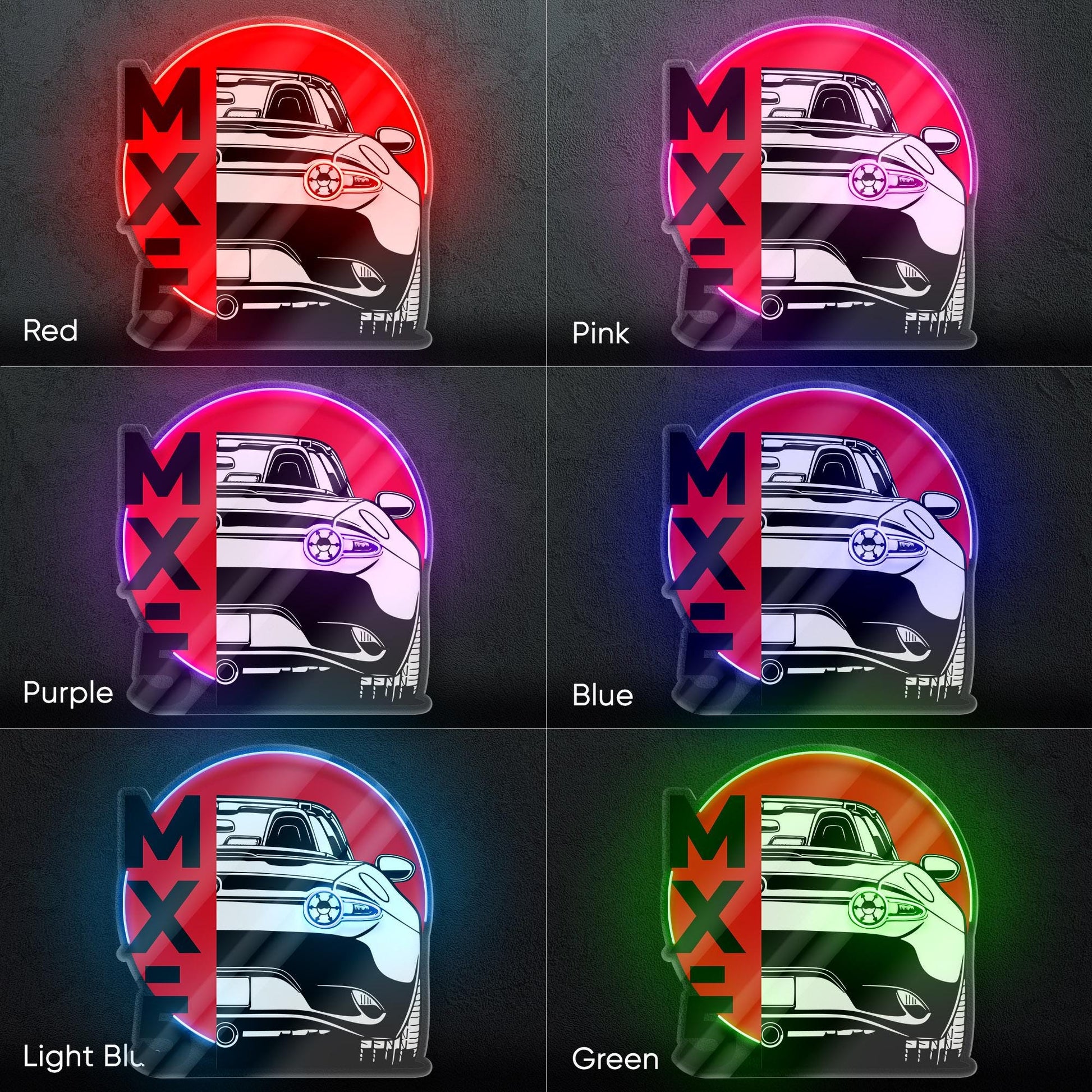 Mazda MX-5 Neon Sign - Iconic roadster wall art inspired by the legendary Miata, perfect for garage car studio, driving enthusiast