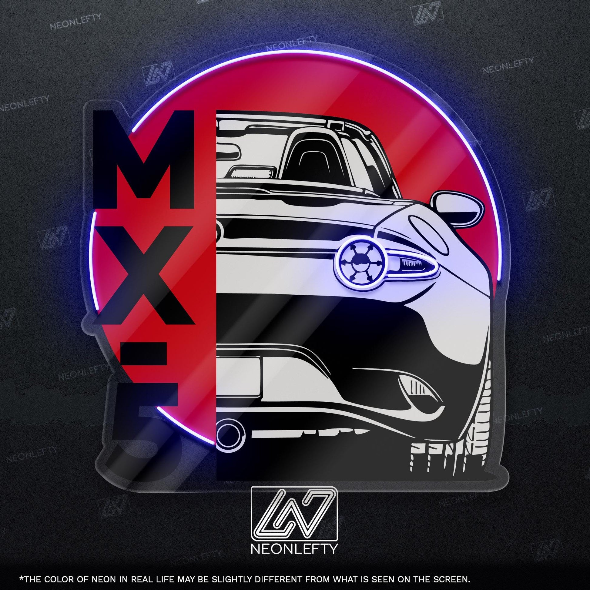 Mazda MX-5 Neon Sign - Iconic roadster wall art inspired by the legendary Miata, perfect for garage car studio, driving enthusiast