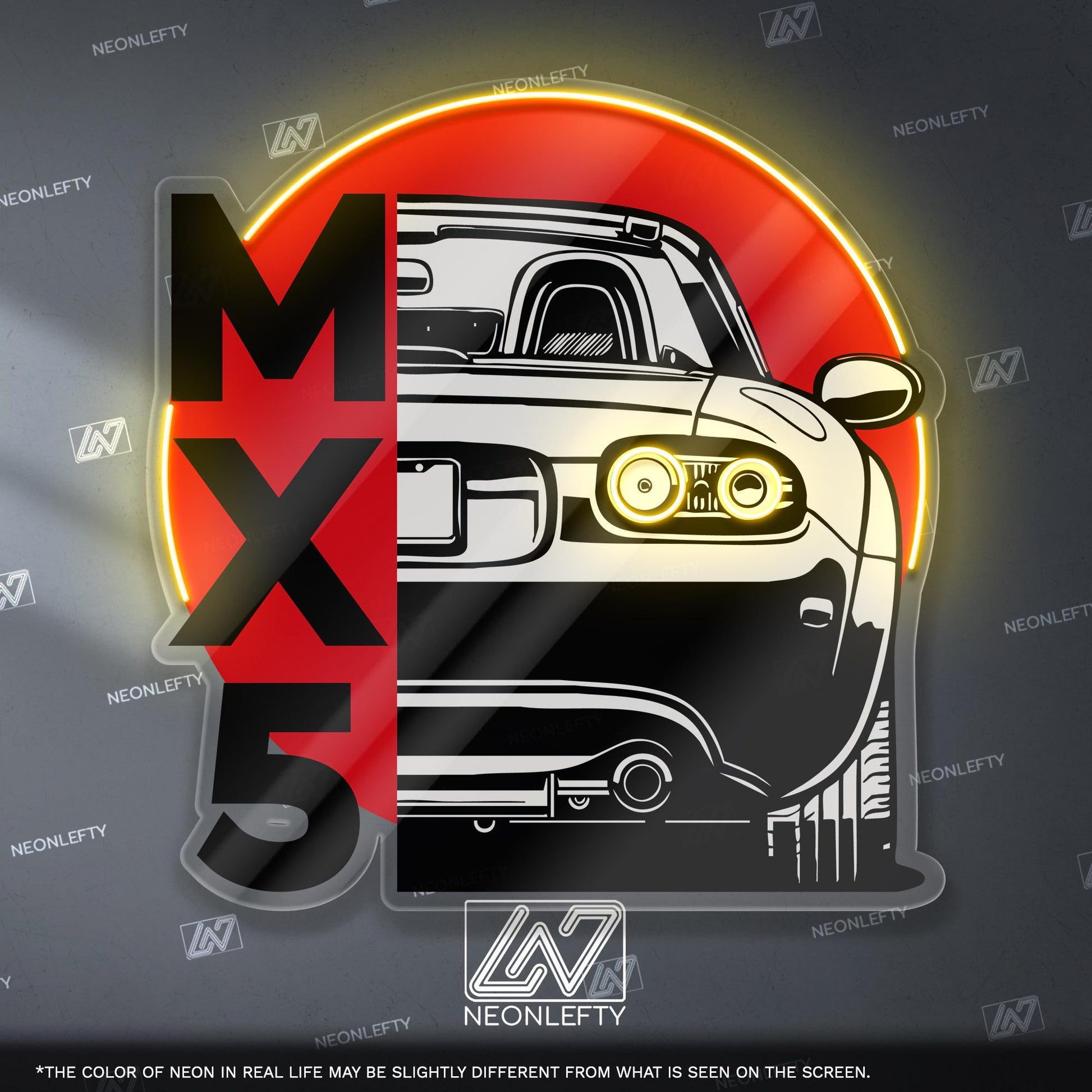 Mazda MX-5 Miata Neon Sign - Iconic roadster wall art inspired by the legendary Miata, perfect for garage car studio, driving enthusiast