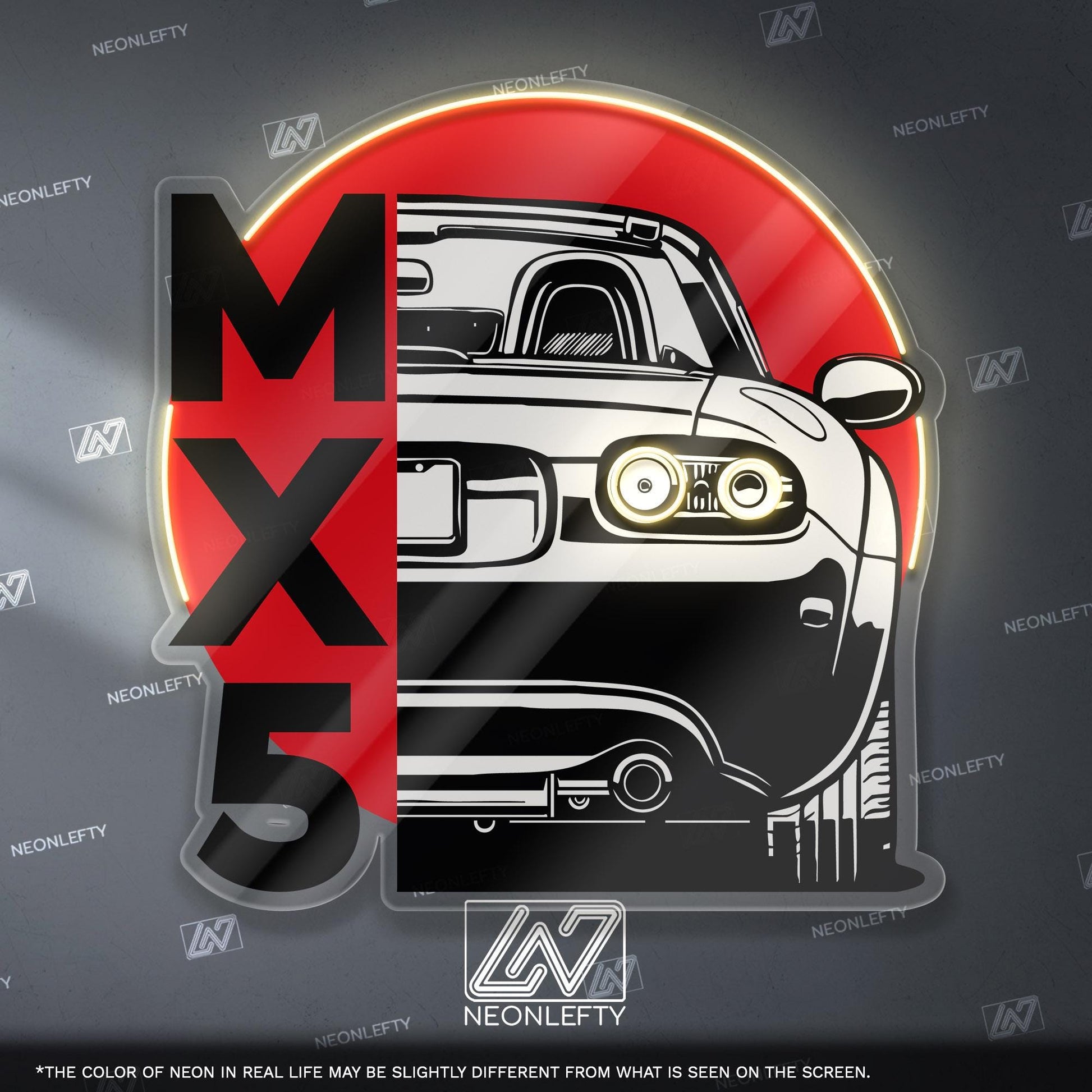 Mazda MX-5 Miata Neon Sign - Iconic roadster wall art inspired by the legendary Miata, perfect for garage car studio, driving enthusiast