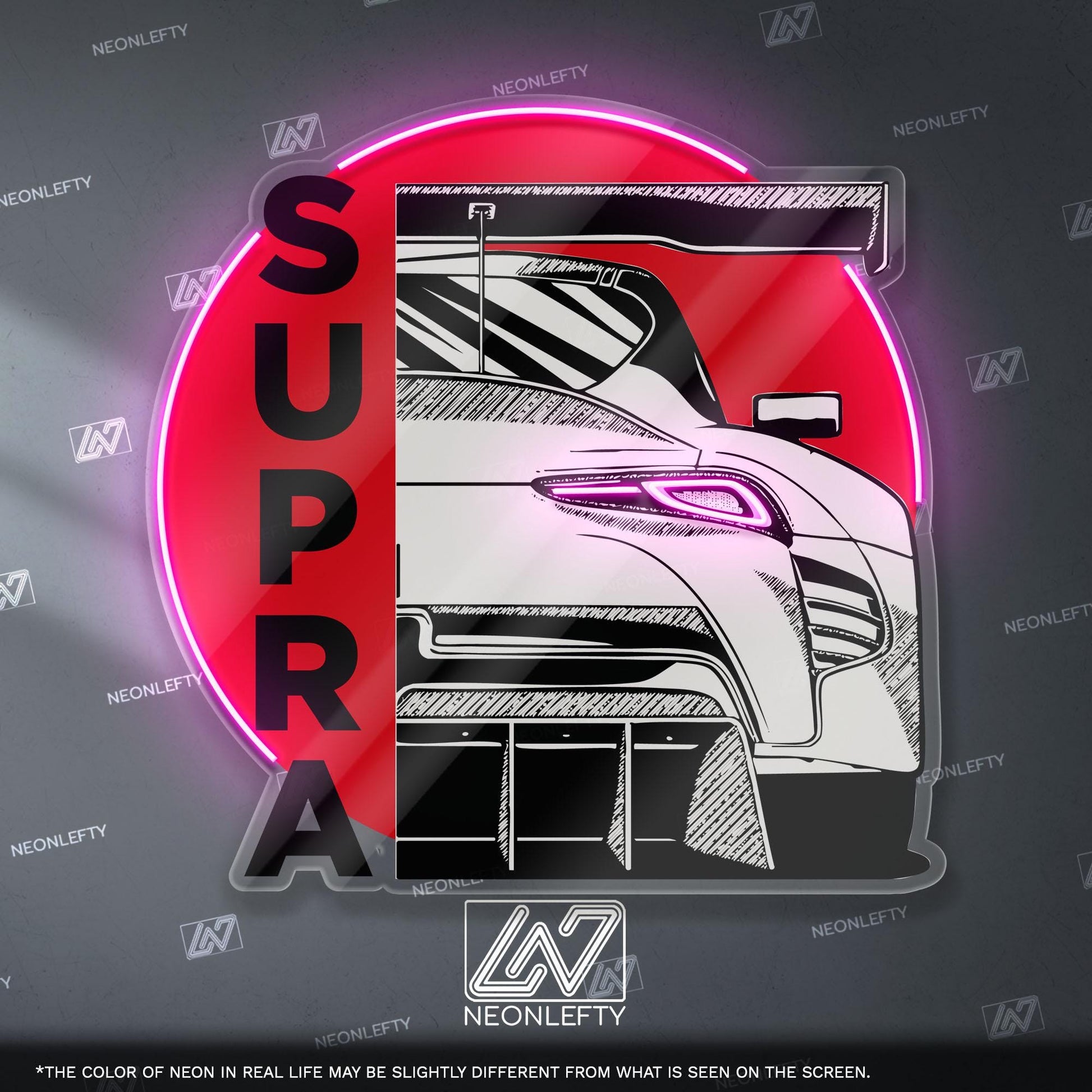 Toyota Supra GR Neon Sign - Custom LED sign for JDM car lovers, perfect for garage decor, car meet displays, or tuning enthusiast gifts