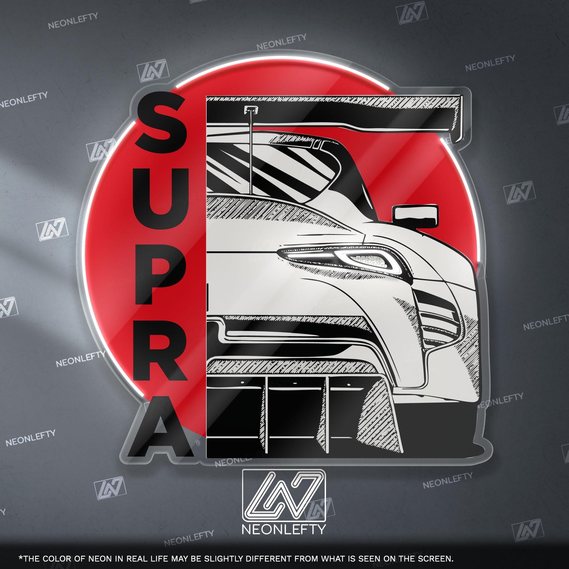 Toyota Supra GR Neon Sign - Custom LED sign for JDM car lovers, perfect for garage decor, car meet displays, or tuning enthusiast gifts