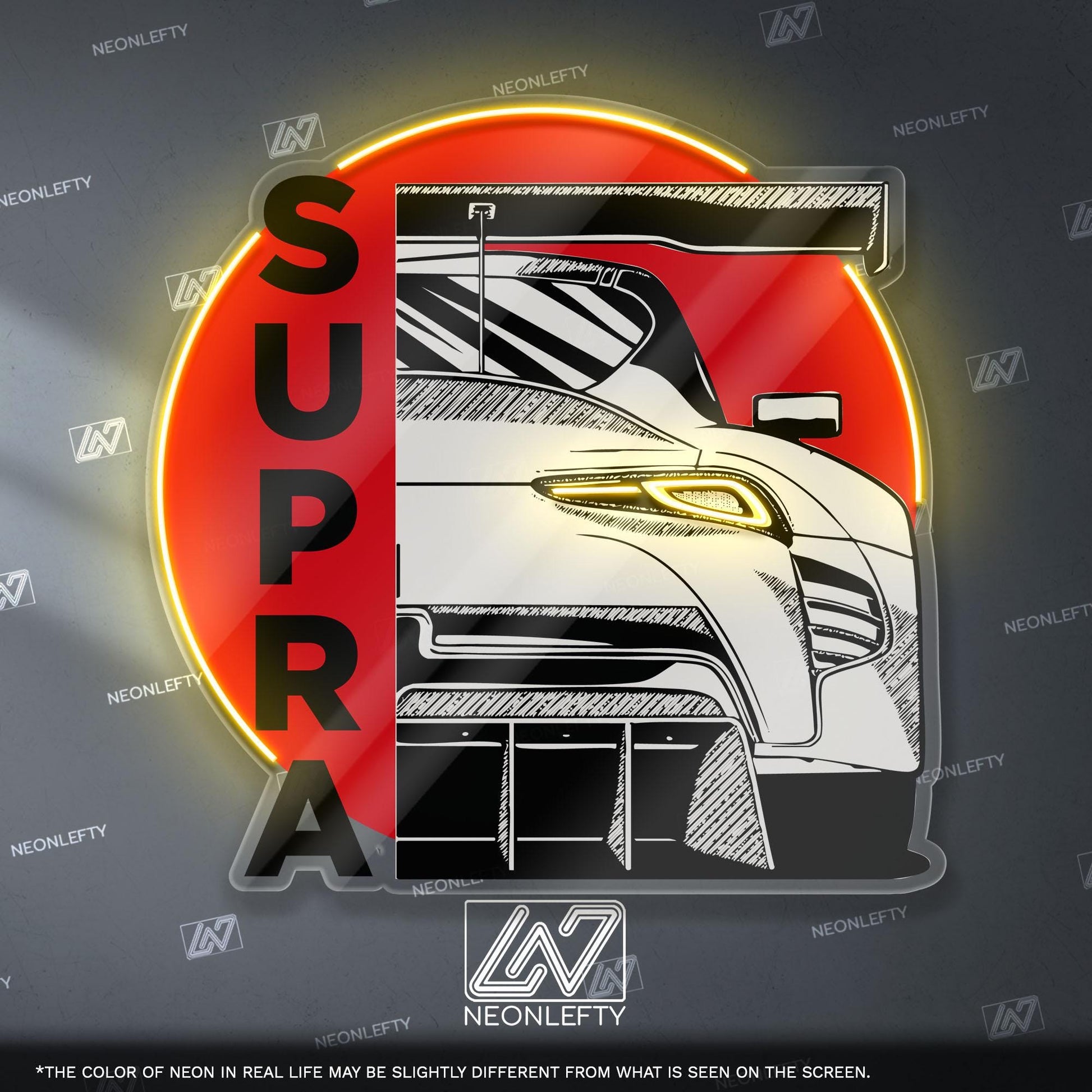 Toyota Supra GR Neon Sign - Custom LED sign for JDM car lovers, perfect for garage decor, car meet displays, or tuning enthusiast gifts