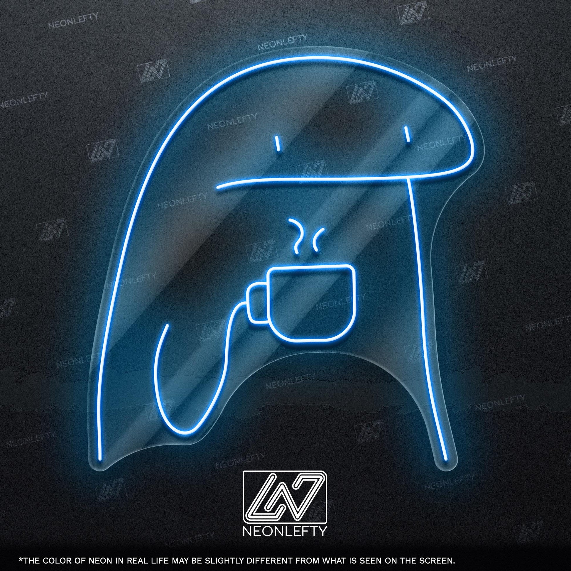 Coffee Dude Neon Sign - Funny minimalist coffee lover wall art for kitchen, cafe, office or chill corner with cozy and quirky morning vibes