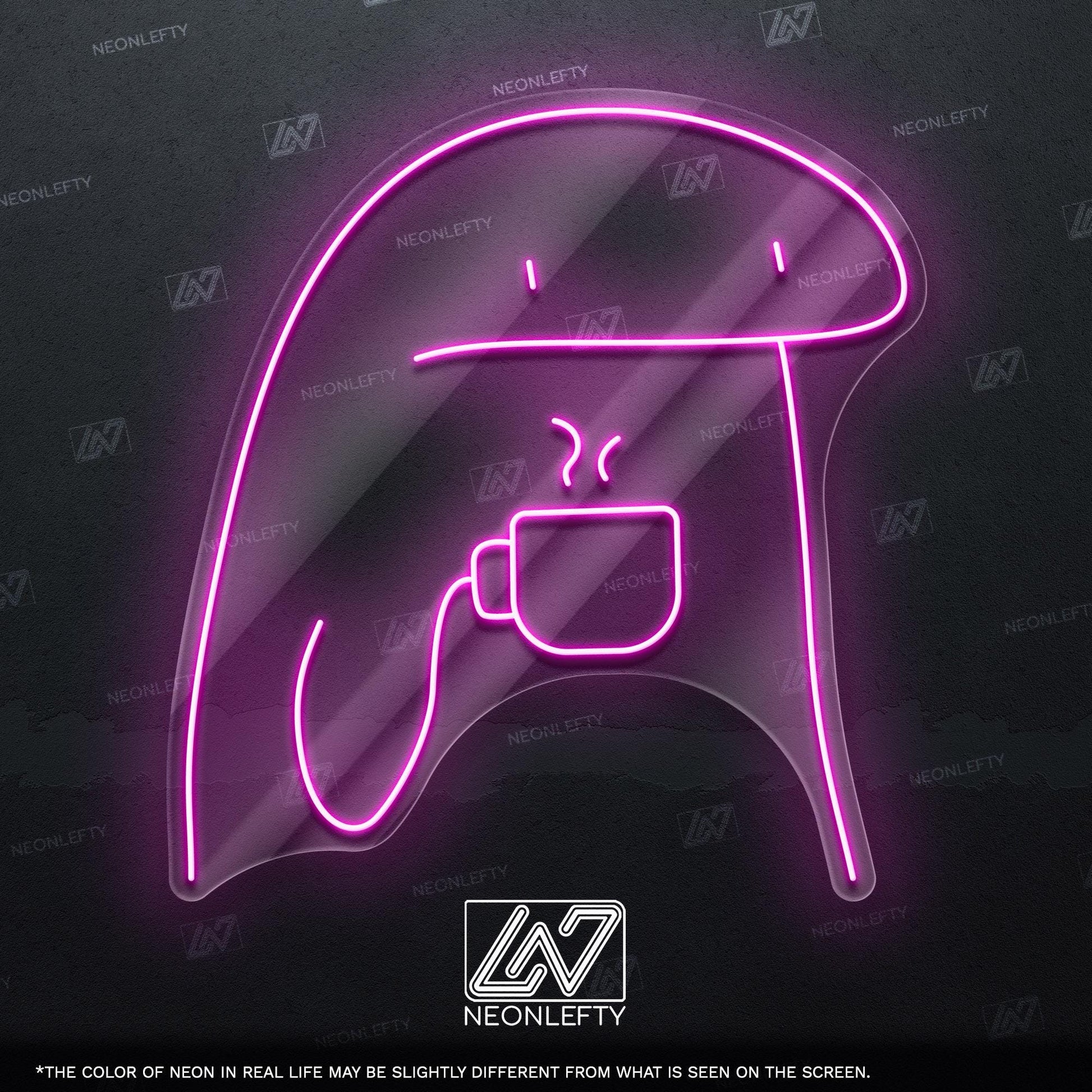 Coffee Dude Neon Sign - Funny minimalist coffee lover wall art for kitchen, cafe, office or chill corner with cozy and quirky morning vibes