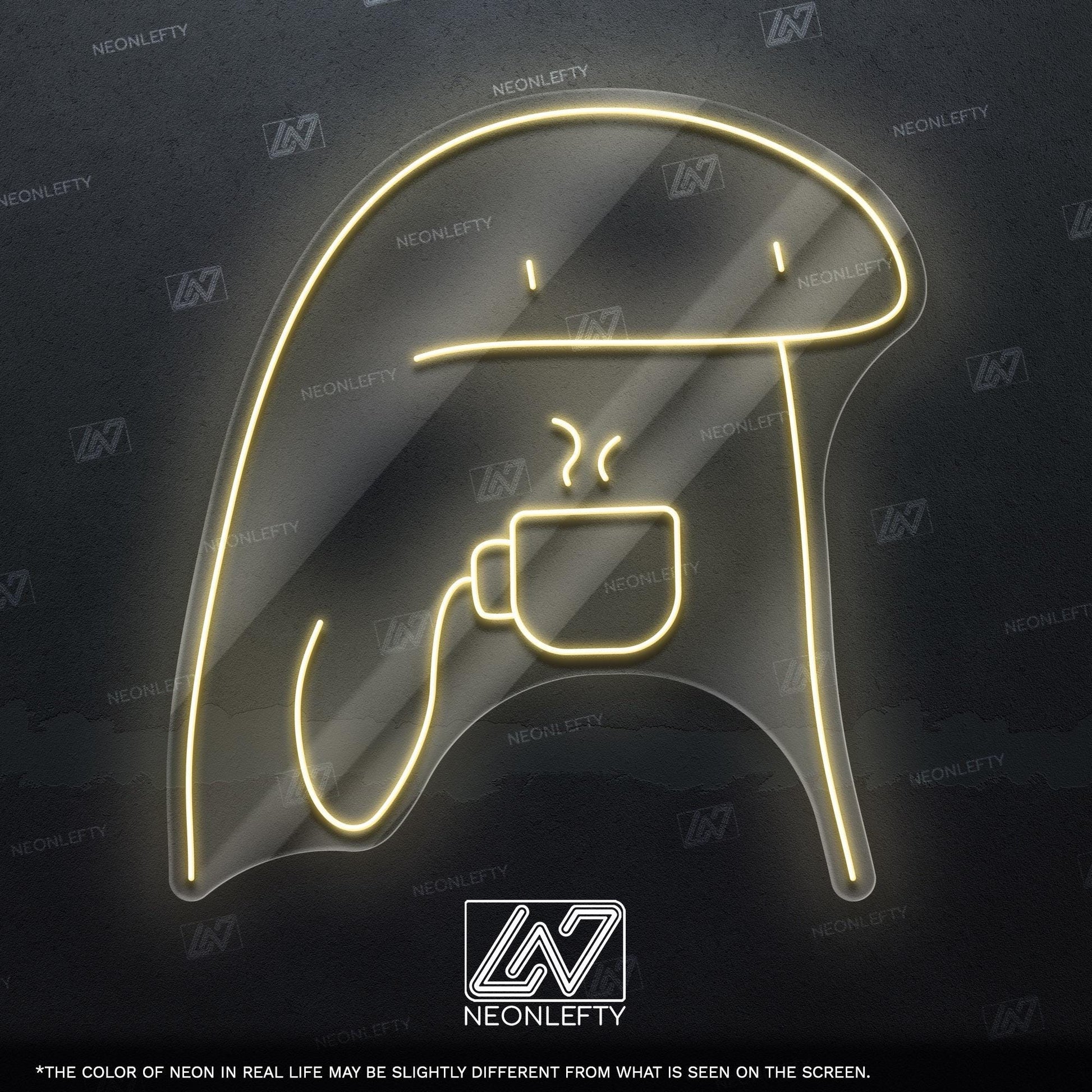 Coffee Dude Neon Sign - Funny minimalist coffee lover wall art for kitchen, cafe, office or chill corner with cozy and quirky morning vibes