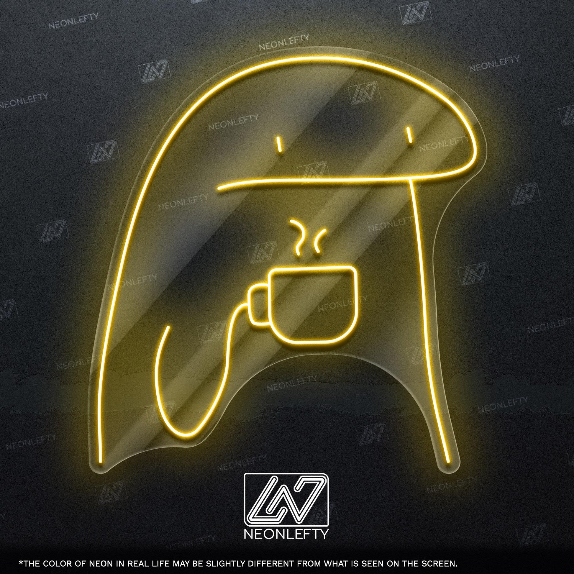Coffee Dude Neon Sign - Funny minimalist coffee lover wall art for kitchen, cafe, office or chill corner with cozy and quirky morning vibes