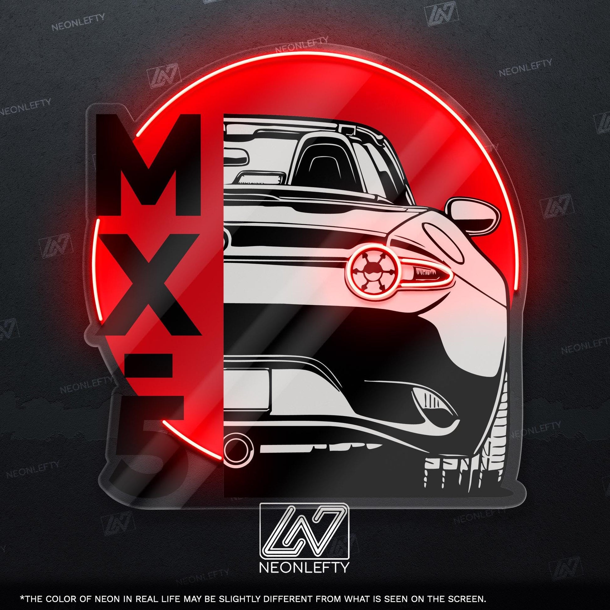 Mazda MX-5 Neon Sign - Iconic roadster wall art inspired by the legendary Miata, perfect for garage car studio, driving enthusiast
