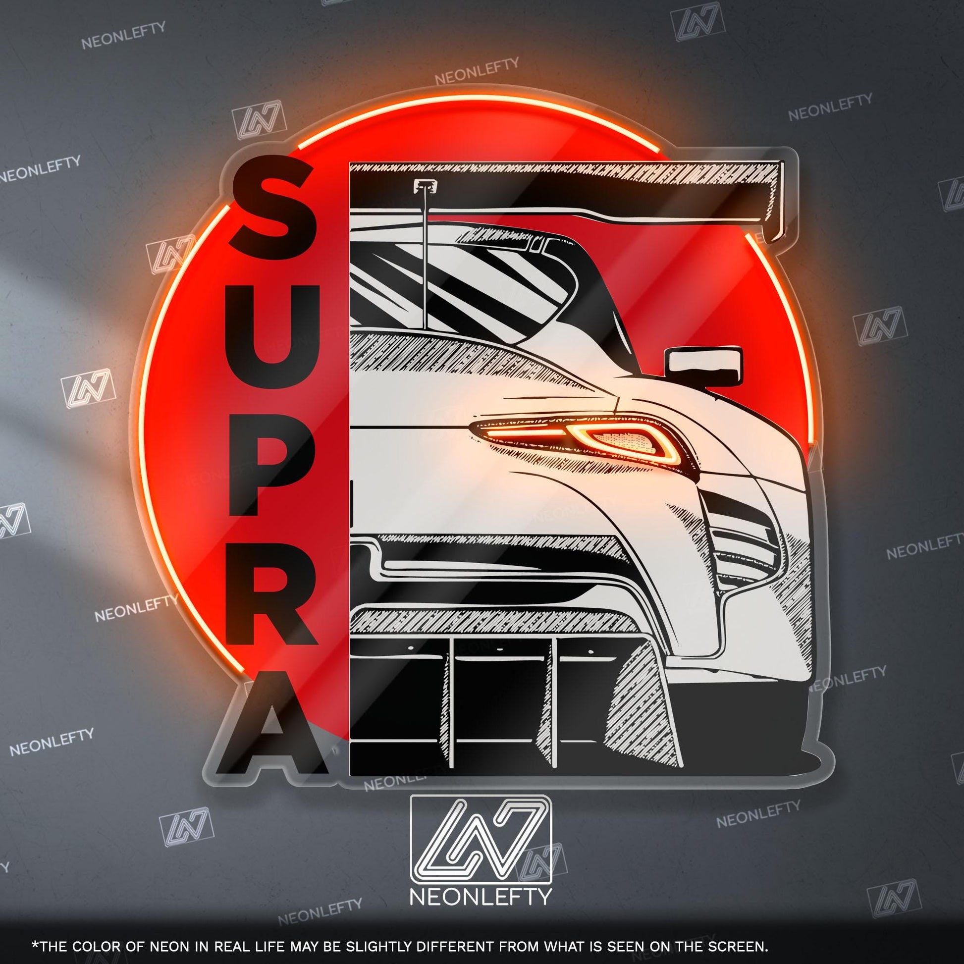 Toyota Supra GR Neon Sign - Custom LED sign for JDM car lovers, perfect for garage decor, car meet displays, or tuning enthusiast gifts