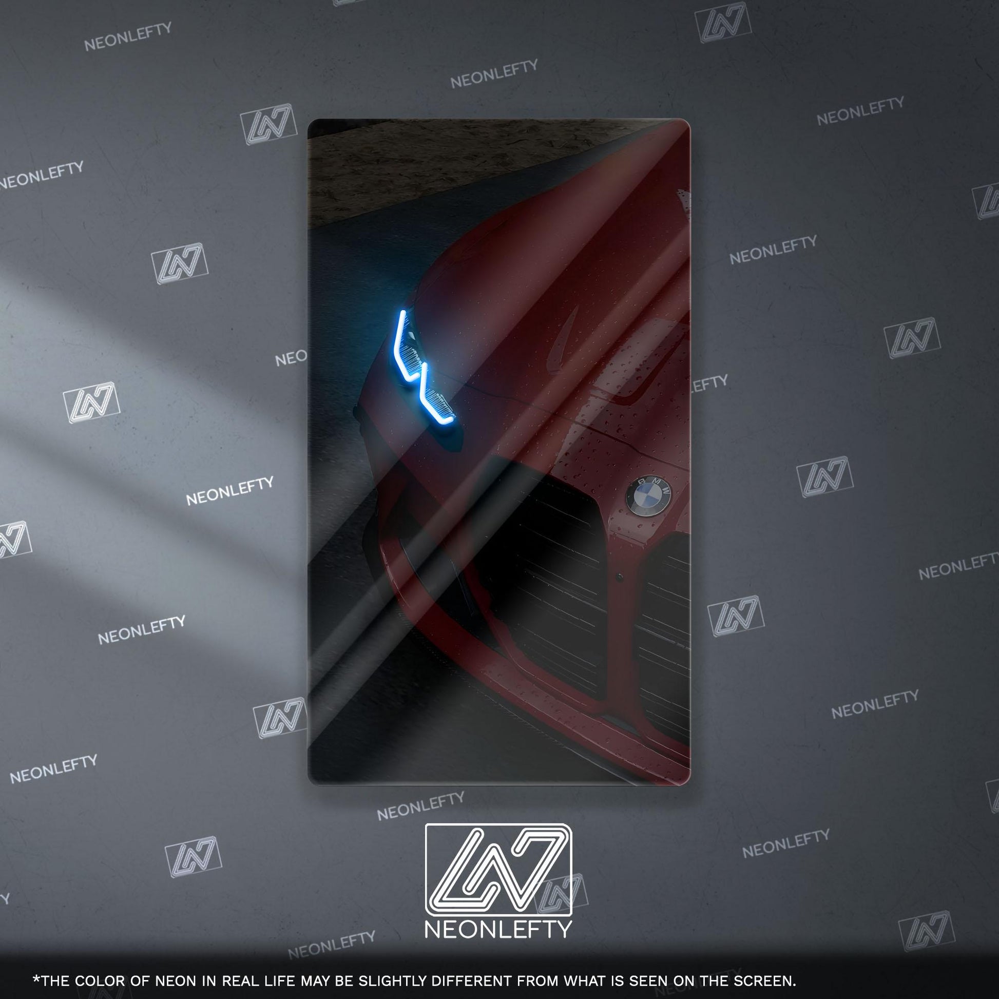 BMW M Performance Neon Sign - Aggressive front view wall art inspired by modern performance design, perfect for garage, man cave or car room