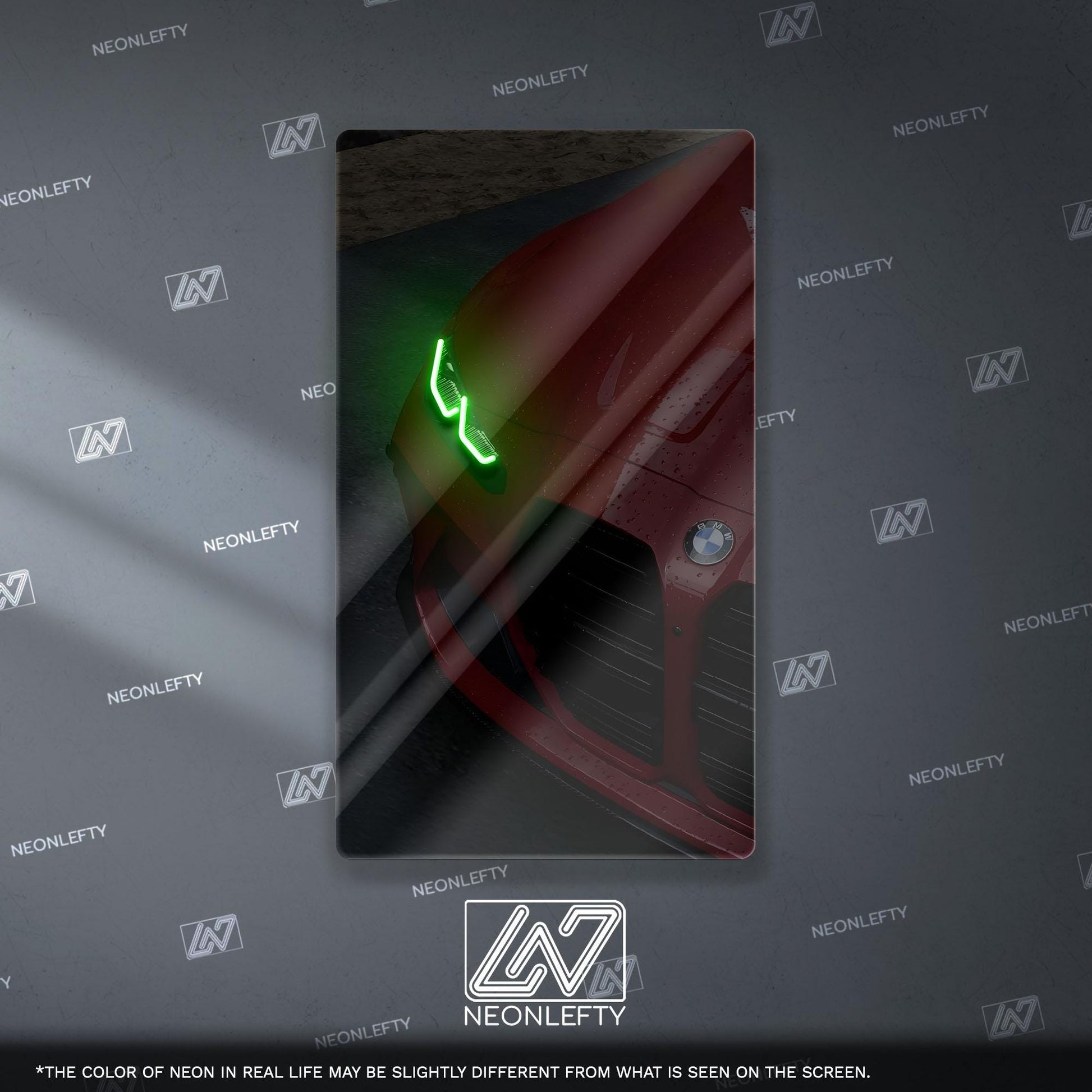 BMW M Performance Neon Sign - Aggressive front view wall art inspired by modern performance design, perfect for garage, man cave or car room