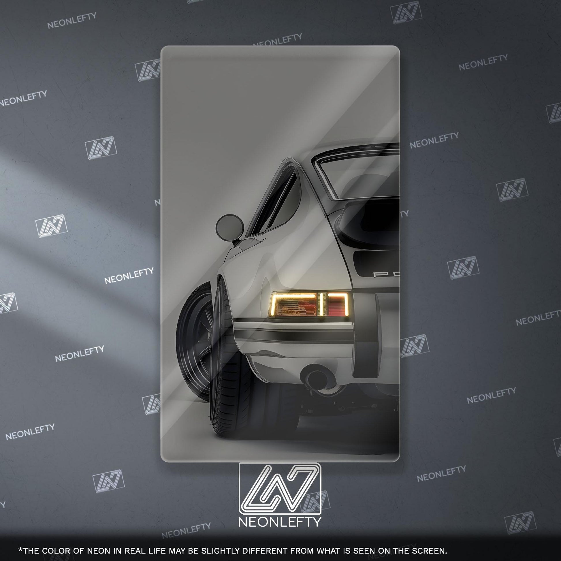 Porsche 911 Neon Sign - iconic rear view supercar wall decor for garage man cave racing room or luxury automotive interior display