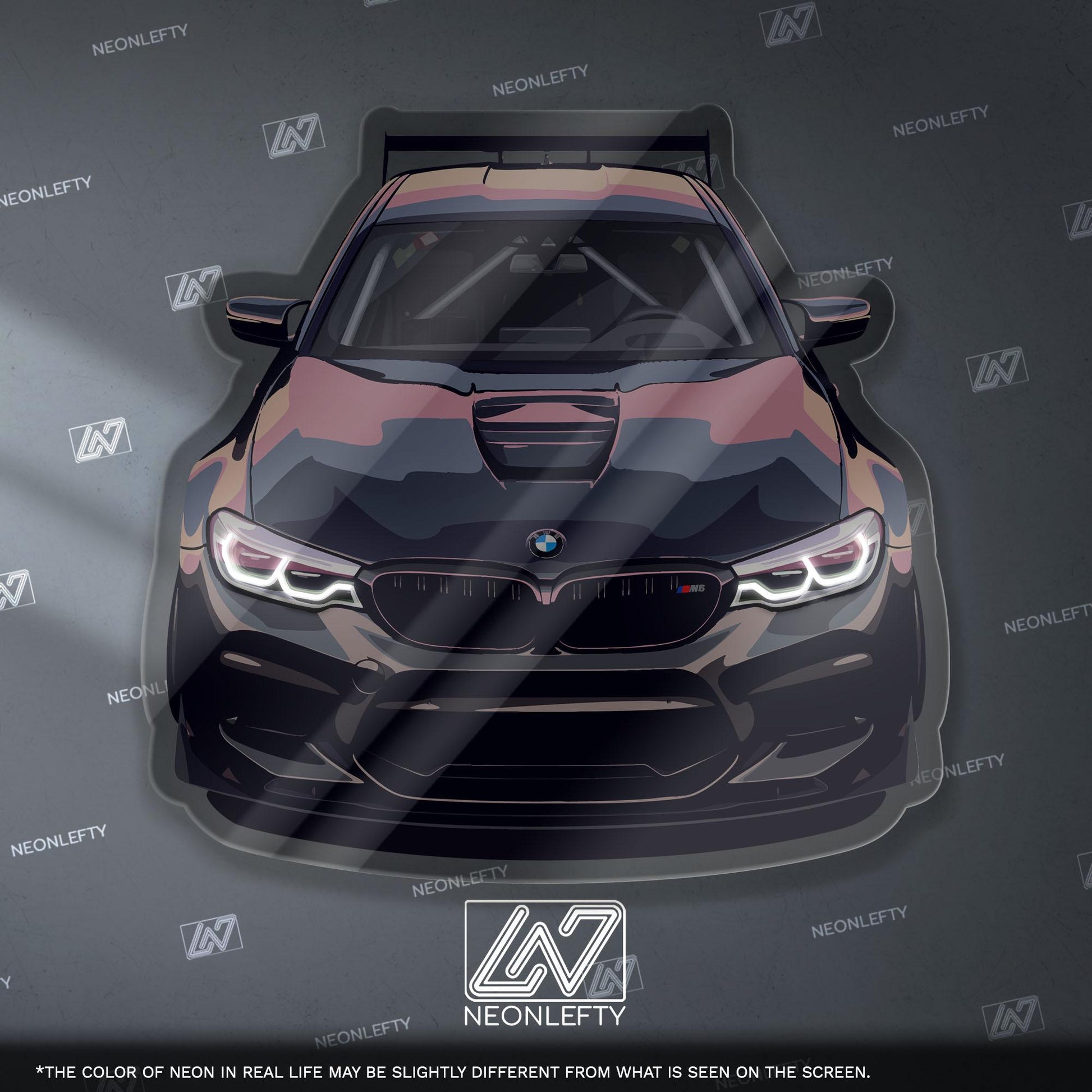 BMW M5 Neon Sign – high performance luxury sports sedan wall decor for garage man cave modern automotive interior
