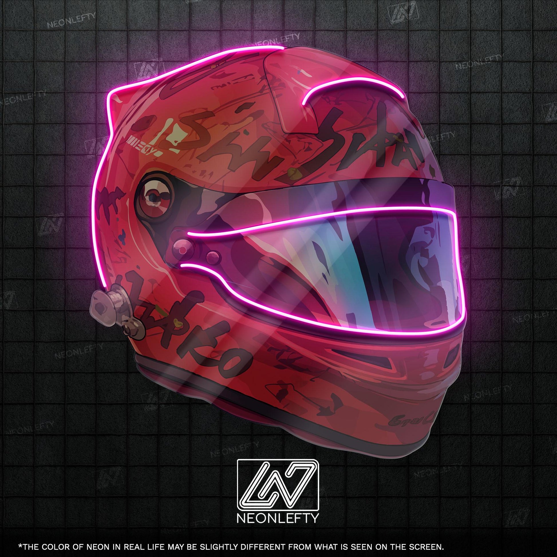 Racing Helmet - LED Neon Motorsport Wall Decor, Formula Racing Style, Speed Lover Neon Light, Man Cave Decor, Gamer Room Neon Sign