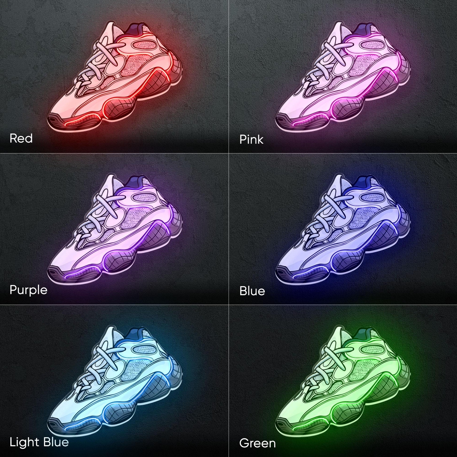 Sneaker Art - LED Neon Streetwear Wall Decor, Urban Shoe Illustration, Hype Style Neon Light, Sneakerhead Gift, Modern Room Decor