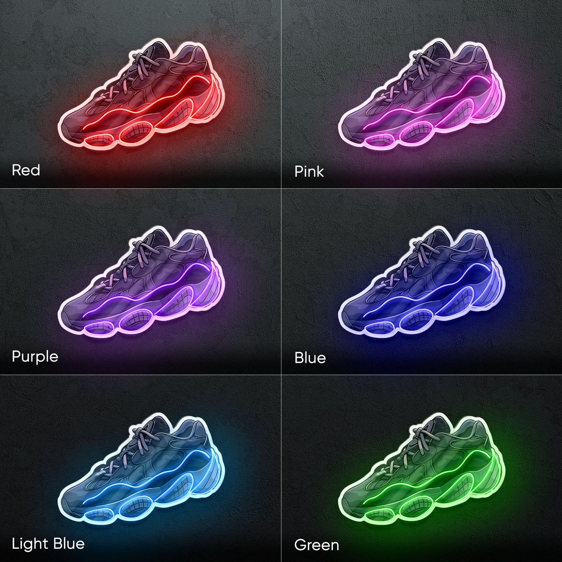 Sneaker Art - LED Neon Streetwear Wall Decor, Urban Shoe Illustration, Hype Style Neon Light, Sneakerhead Gift, Modern Room Decor