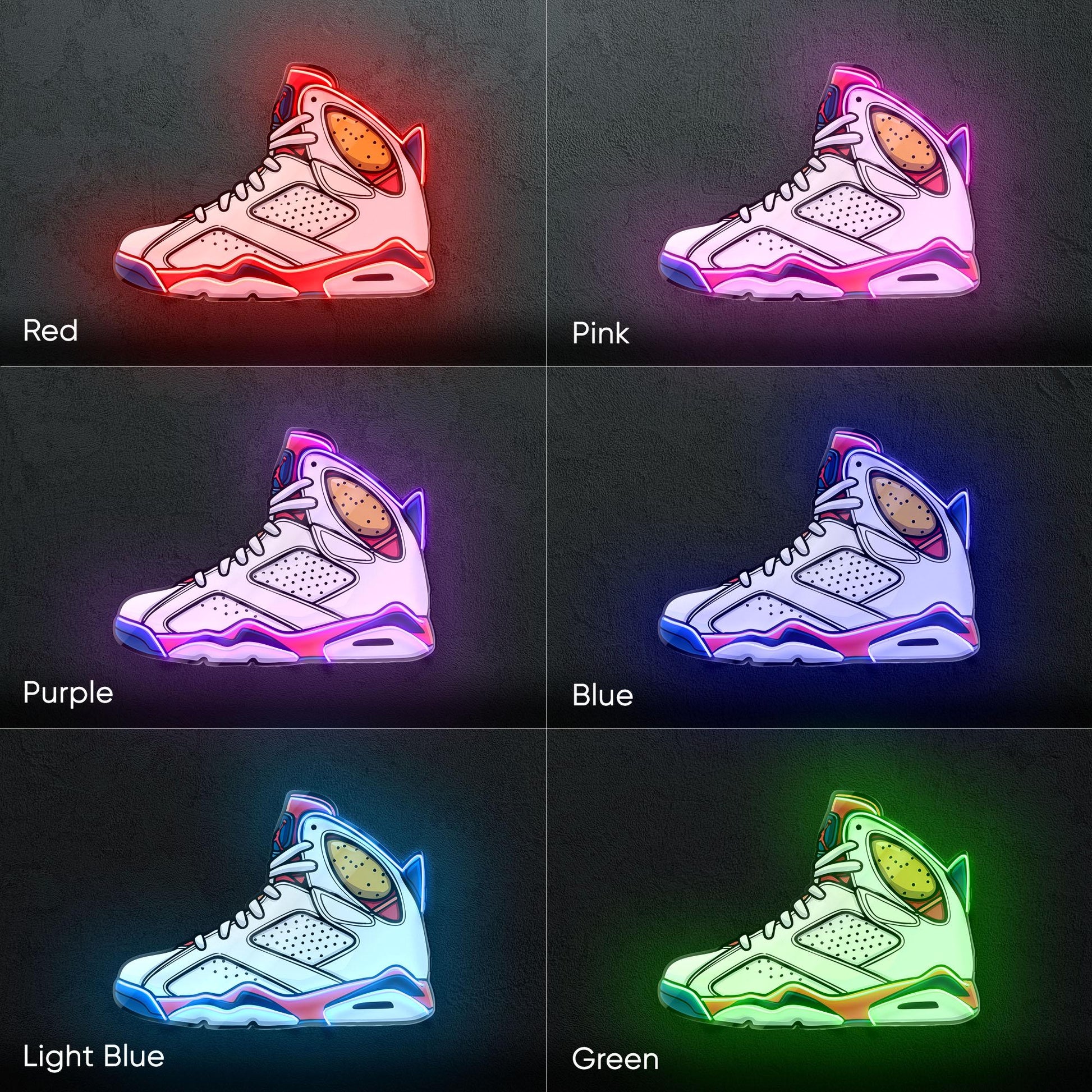 Sneaker Art - LED Neon Streetwear Wall Decor, Urban Shoe Illustration, Hype Style Neon Light, Sneakerhead Gift, Modern Room Decor