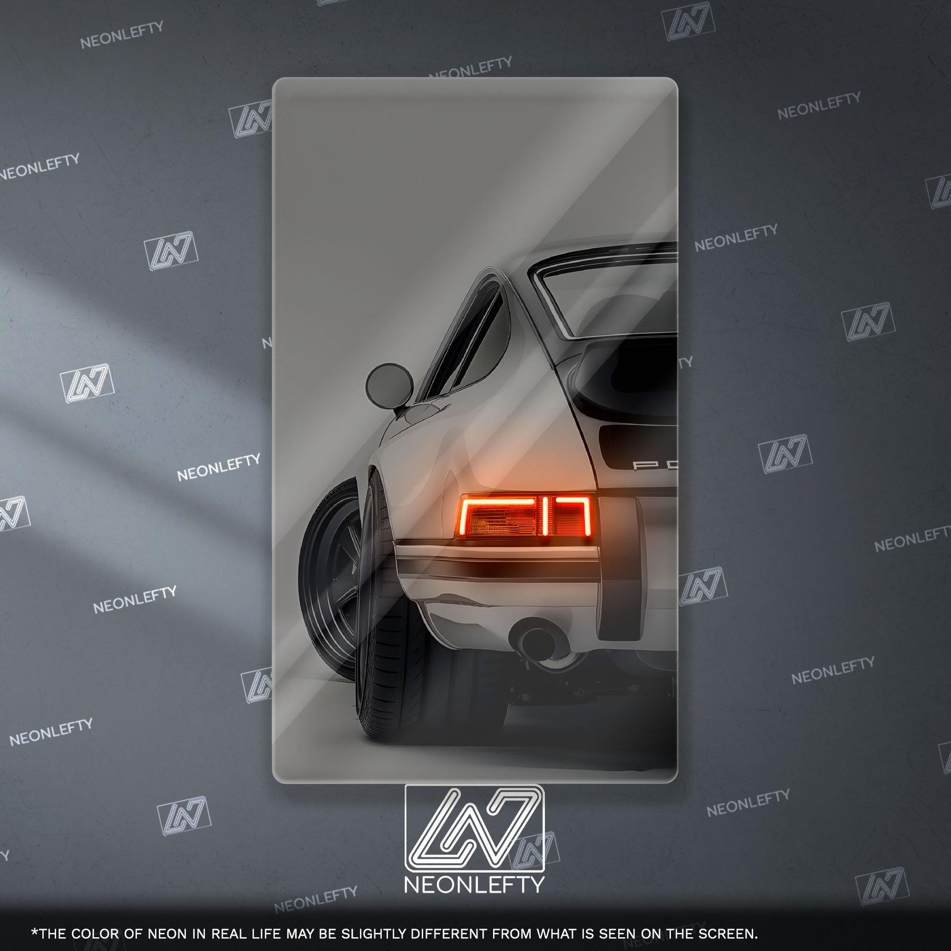 Porsche 911 Neon Sign - iconic rear view supercar wall decor for garage man cave racing room or luxury automotive interior display