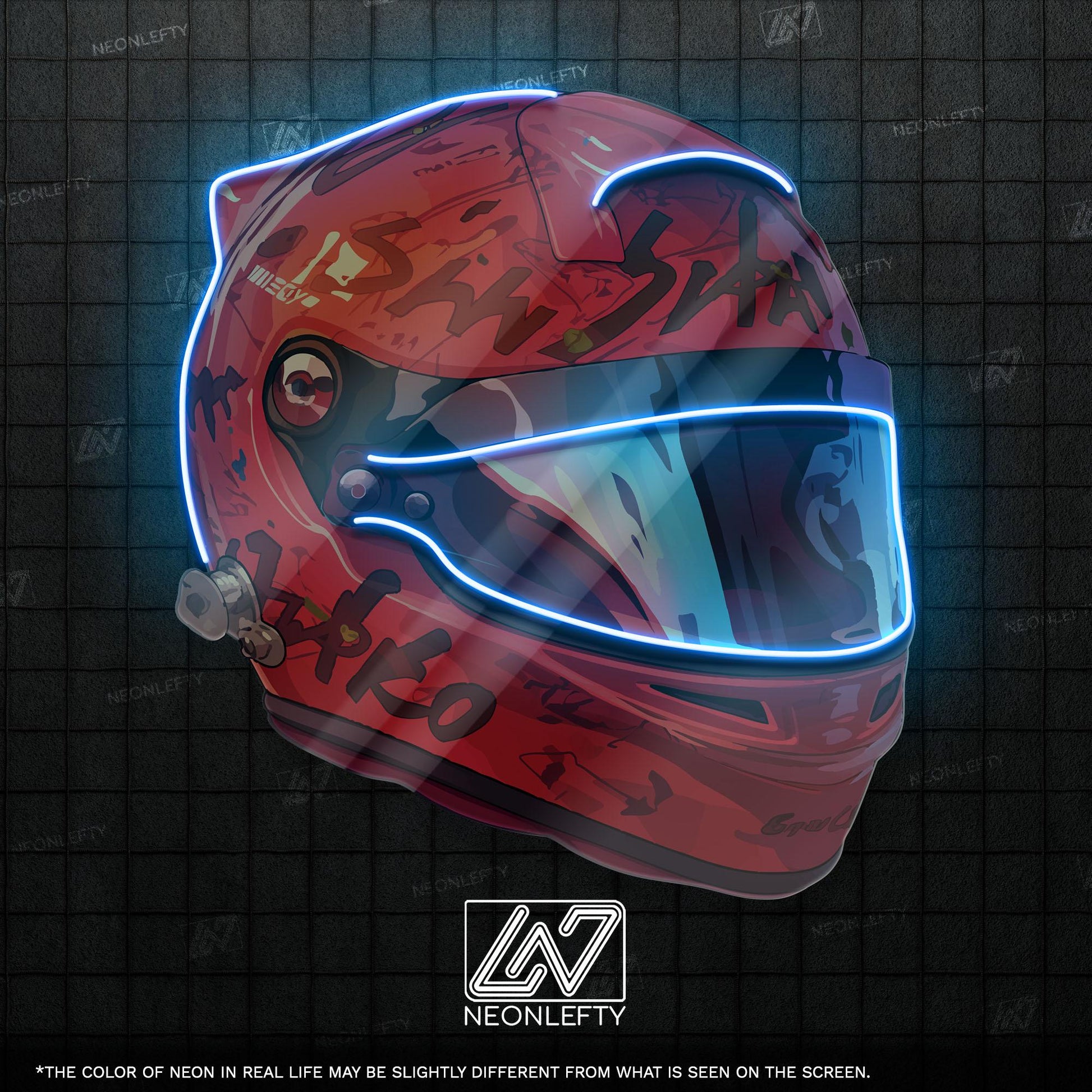 Racing Helmet - LED Neon Motorsport Wall Decor, Formula Racing Style, Speed Lover Neon Light, Man Cave Decor, Gamer Room Neon Sign