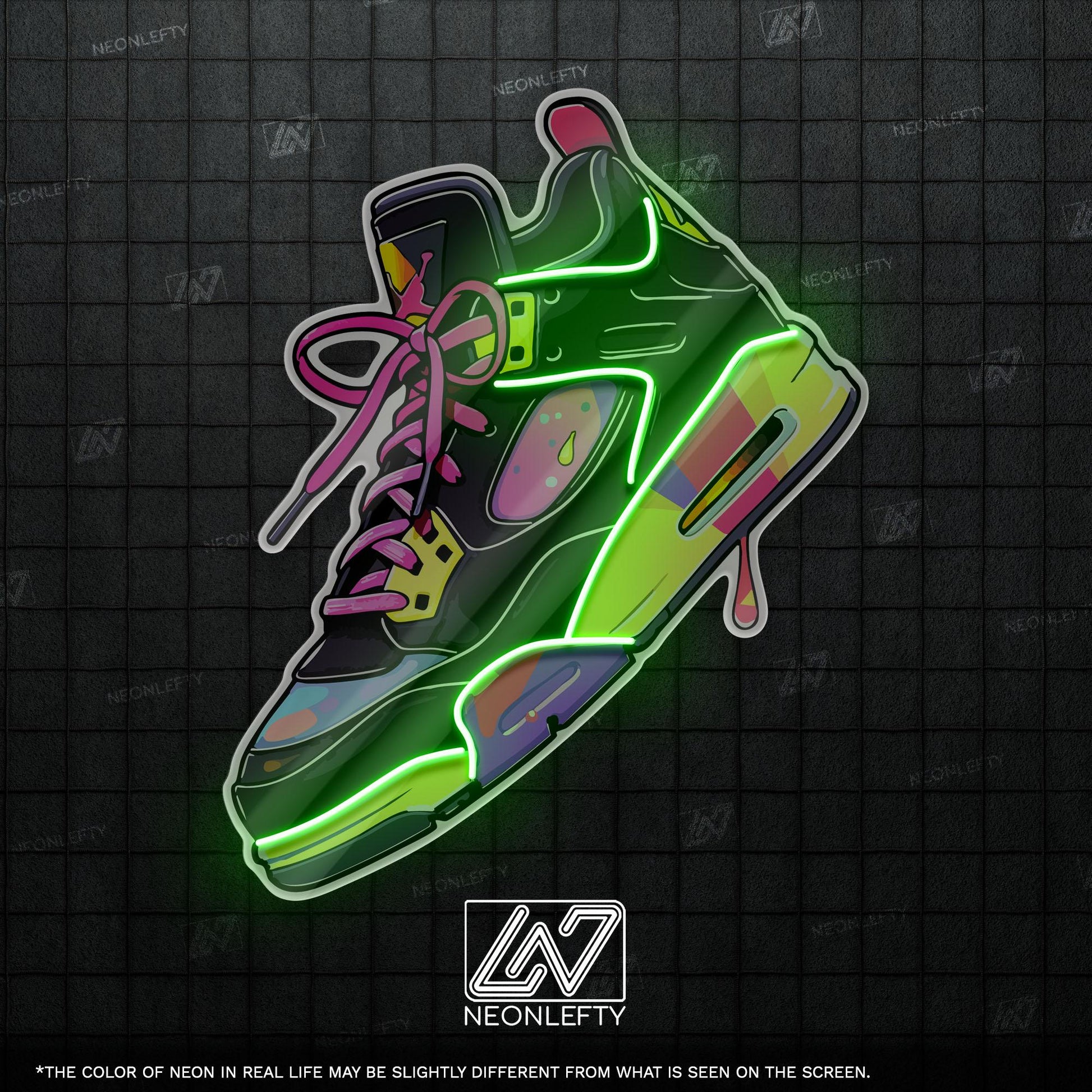 Colorful Sneakers - LED Neon Streetwear Wall Decor, Urban Shoe Illustration, Hype Style Neon Light, Sneakerhead Gift, Modern Room Decor