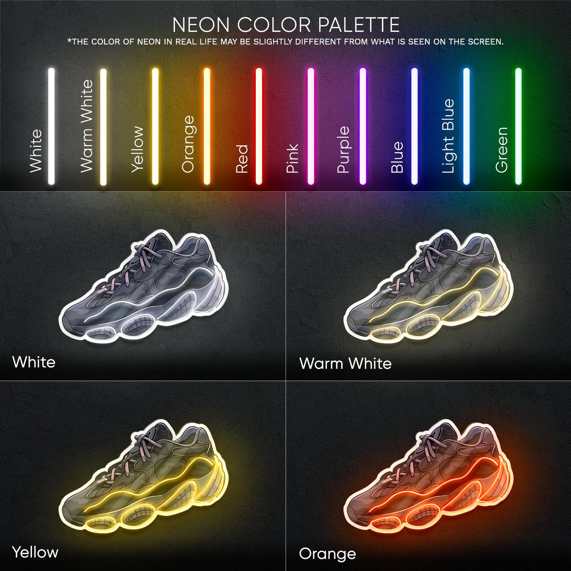 Sneaker Art - LED Neon Streetwear Wall Decor, Urban Shoe Illustration, Hype Style Neon Light, Sneakerhead Gift, Modern Room Decor